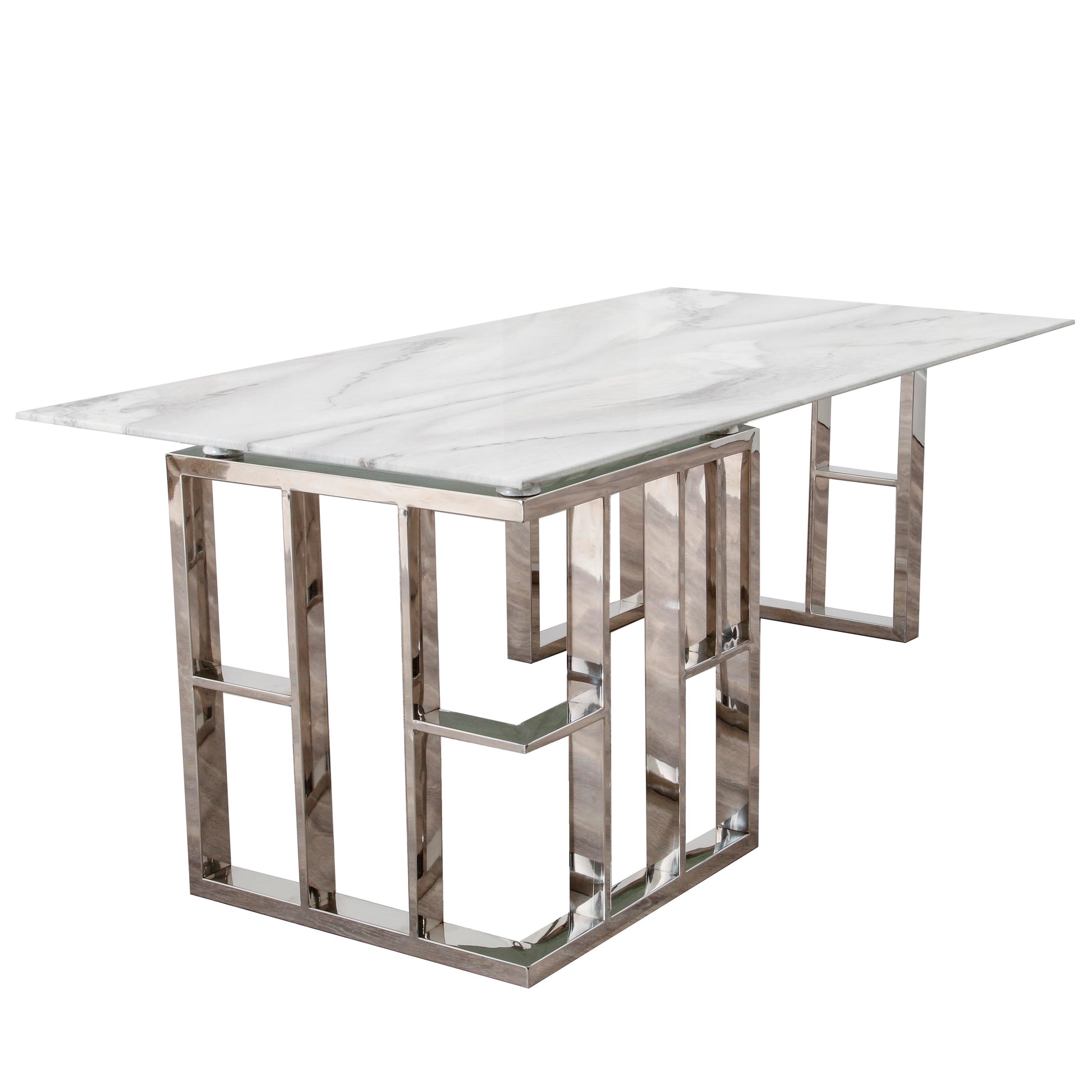 marble top coffee table abstract mirrored legs 