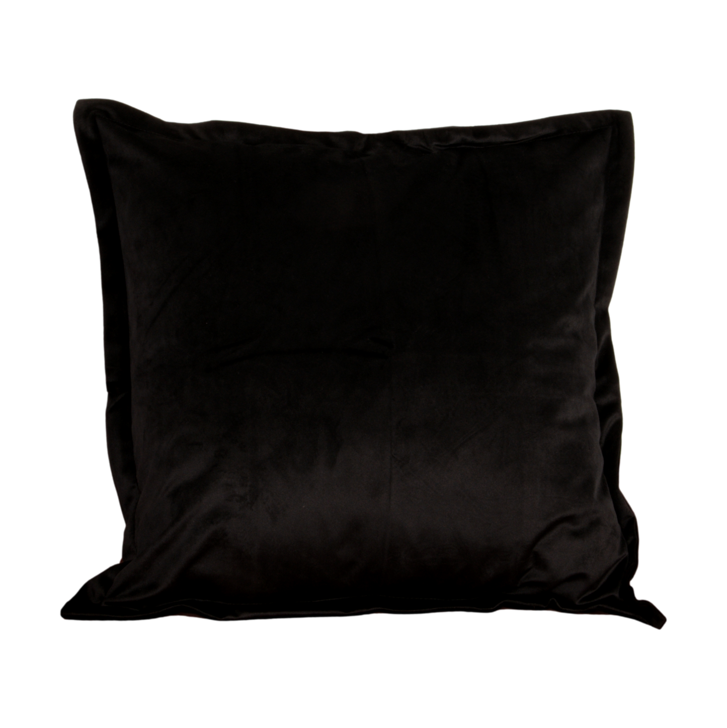 Black velvet cushion finished with black piping