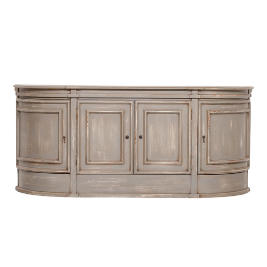 distressed grey aged finish sideboard