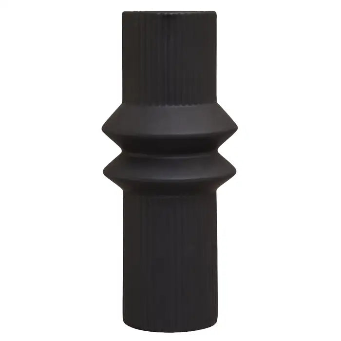 Fabia black vase- geometric design vase, ceramic and finished in a matte black