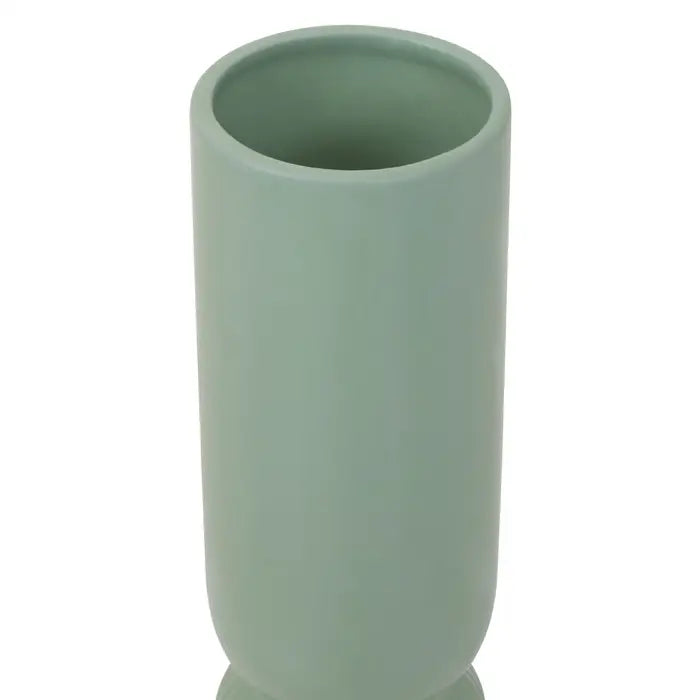 Fia Sage Green Vase - ceramic cylindrical vase finished in saga green shade