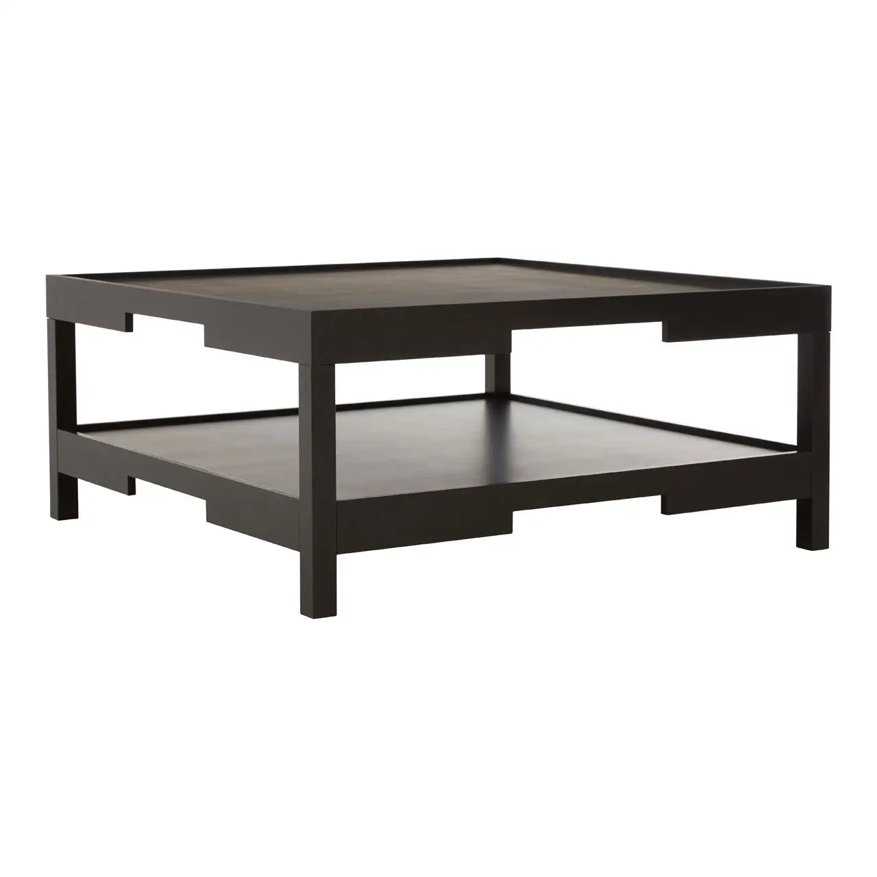 Osaka Black Coffee Table with 2 tiers in modern oriental design