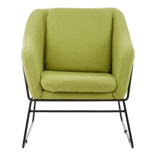 Stockholm Green chair -Tactile Green velvet chair with black metal frame legs