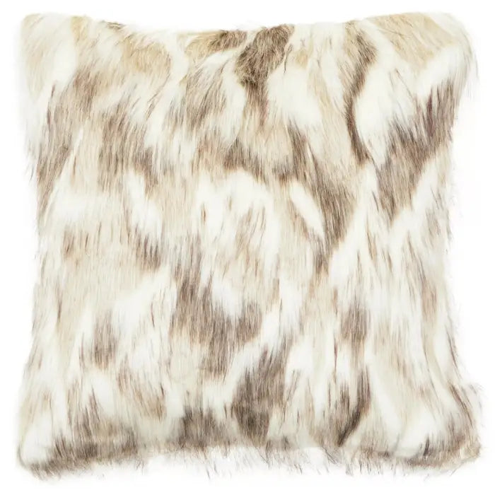 Natural coloured Lamina Cushion with faux fur reverse