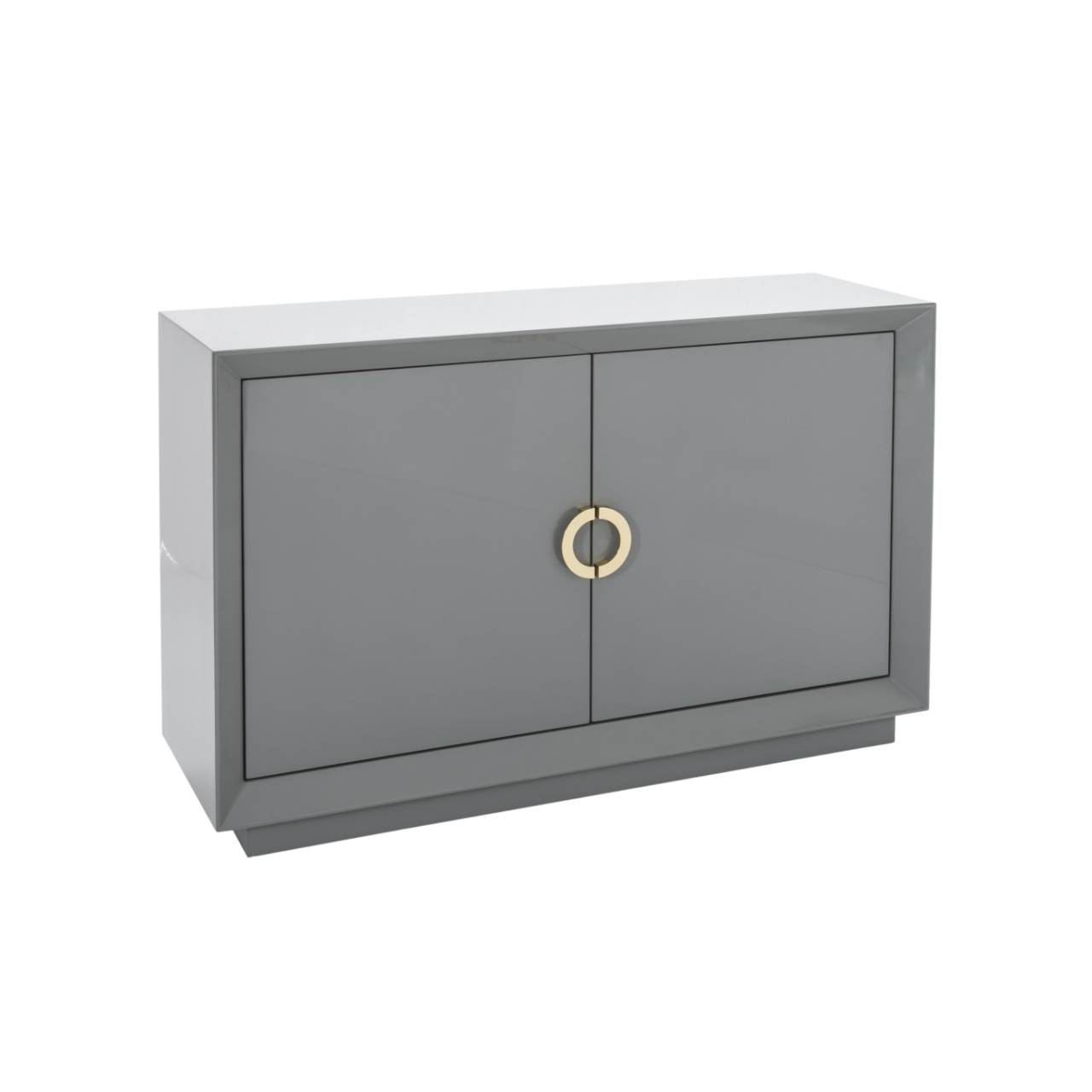 The Grey Quartz Sideboard with high gloss finish and bronze handles